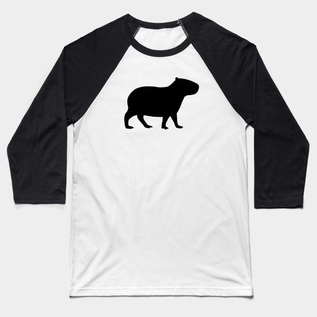 Capybara Silhouette Baseball T-Shirt by Coffee Squirrel